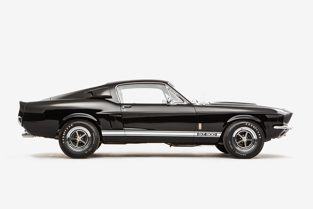 black 1967 shelby mustang gt500