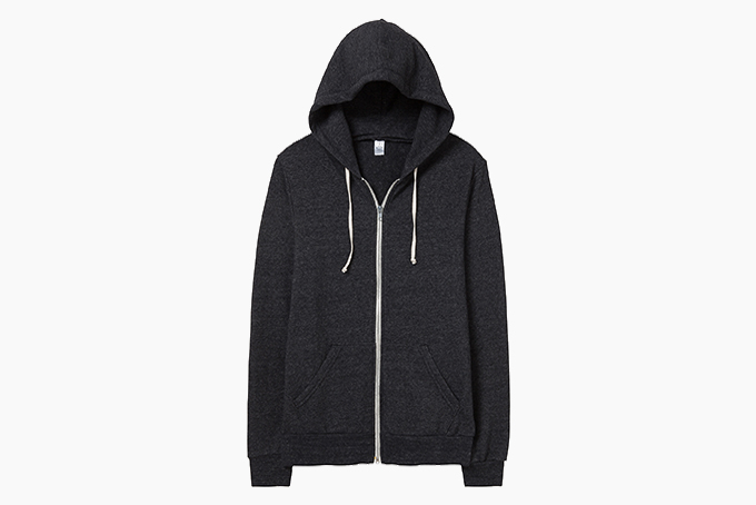 mens black hoodie with white strings