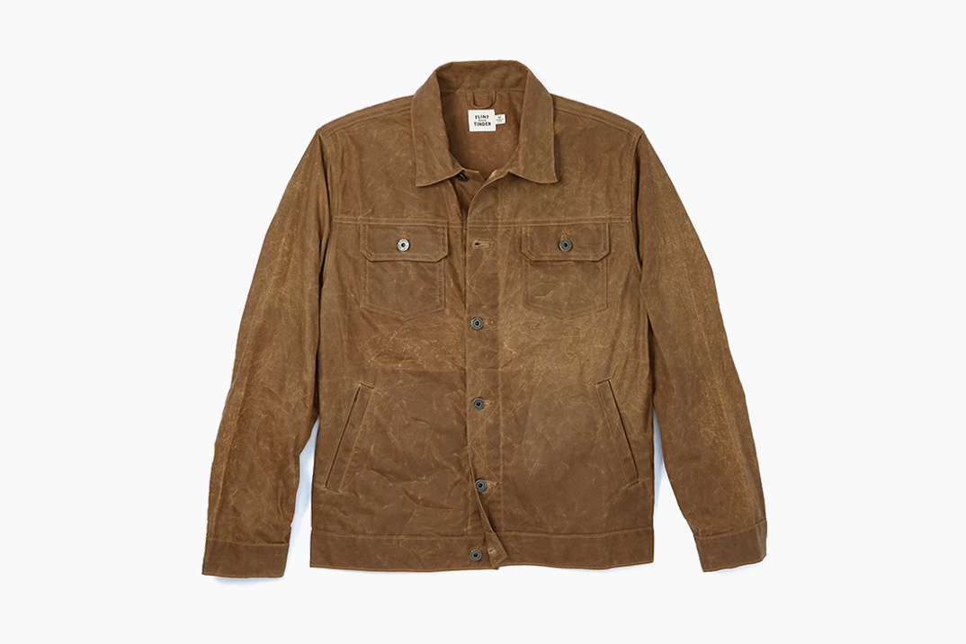 Flint and Tinder Unlined Waxed Trucker Jacket 0 Hero