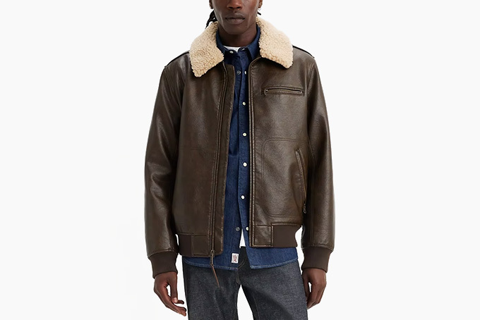 Levis Aviator Bomber Jacket with Sherpa Collar