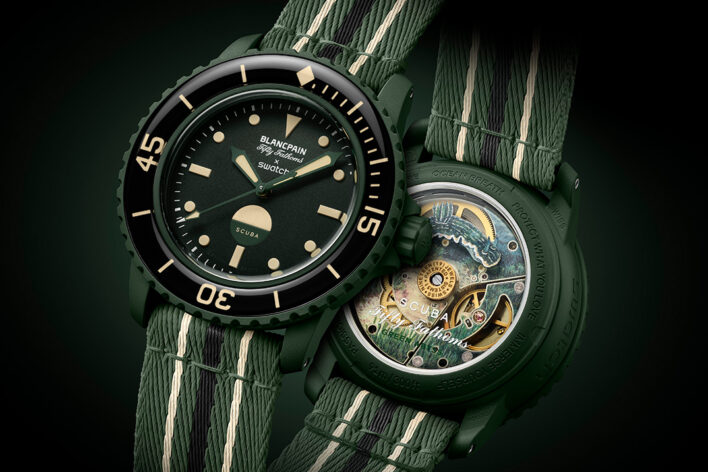 Blancpain x Swatch Fifty Fathoms Scuba Green Abyss 0 Hero