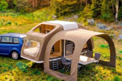 Wingcube's Camper Unfolds Into a Two-Bedroom Tent Trailer | HiConsumption